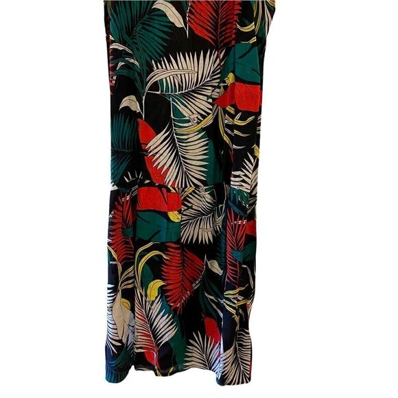 NEW Piazza Del Tempio Fit Flare Maxi Dress Black Floral Linen Sleeveless Medium - Picture 4 of 11